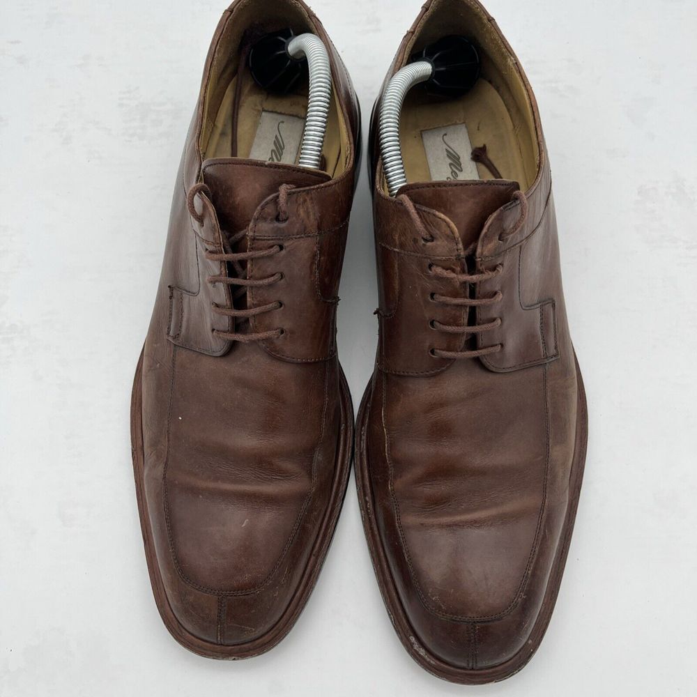 Mezlan Fiore Brown Leather Lace-Up Split Toe Apron Oxford Shoes Men's US 11 M - Picture 10 of 16